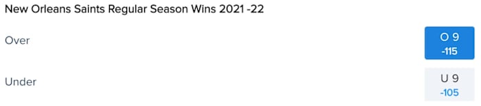 New Orleans Saints Win Total Odds via FanDuel Sportsbook